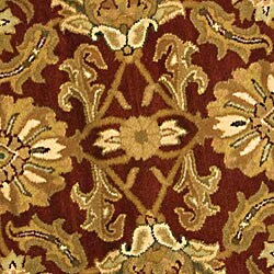 Handmade Heritage Kashan Red/ Ivory Wool Rug (8' Round)