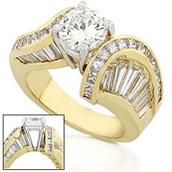 18k Gold 5 1/4ct TDW Round Diamond Ring (K, SI2-SI3)