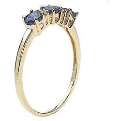 10k Gold Blue Sapphire Diamond Ring