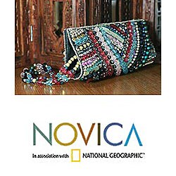 Beaded 'Historic Luxury' Wristlet Handbag (India)