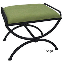 Iron and Microsuede Vanity Stool
