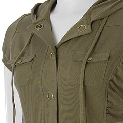 Self Esteem Women's Short-sleeve Belted Jacket with Hood