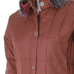 Fifi Collection Plush Trim Quilted Long Coat