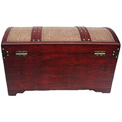 Phat Tommy Plaid Decorative Wooden Storage Trunk