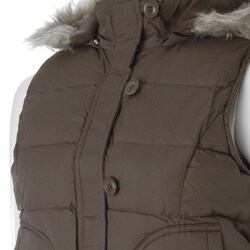 Dulce Bombon Junior's Hooded Plush Trim Quilted Vest