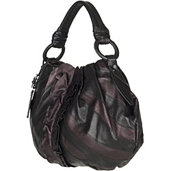 Prada Vitellino Mordo Black/ Purple Hobo Handbag