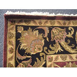 Indo Mahal Burgundy/ Black Wool Rug (9 x 12')
