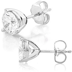 14k Gold 4ct TDW Round Diamond Stud Earrings (J,SI)