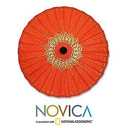 Saa Paper 'Motifs on Tangerine' Parasol (Thailand)