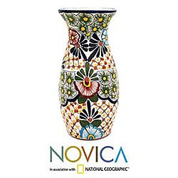 Ceramic 'Rising Sun' Vase (Mexico)