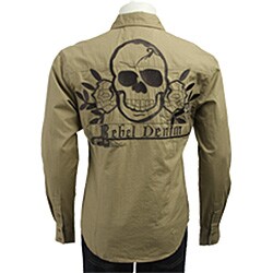DO Denim Men's Embroidered Skull Shirt