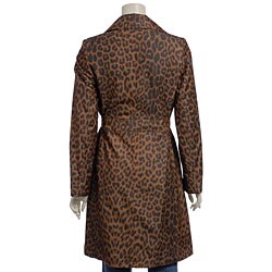 Via Spiga Women's Belted Leopard Print Trench Coat