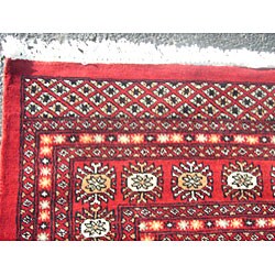 Pakistani Bokhara Red Rug (6' x 9')