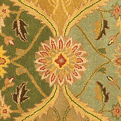 Handmade Heritage Kerman Burgundy Wool Rug (8' Square)
