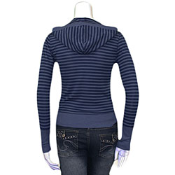 Savvy Junior's Hooded Blue Stripe Jacket