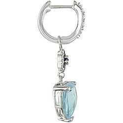 10k Gold Blue Topaz/ Sapphire/ Diamond Earrings