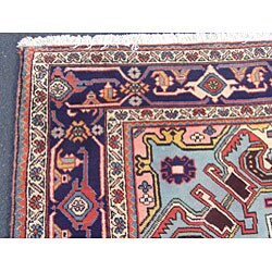 Persian Heriz Red/ Blue Rug (7'4 x 10'7)