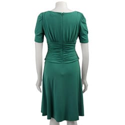 FINAL SALE Max & Cleo Women's Ruched V-neck Dress
