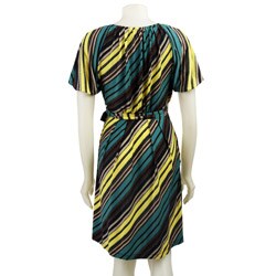 Max & Cleo Women's Striped Wraparound Dress