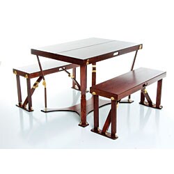 Folding Wood Picnic Table and Bench Set