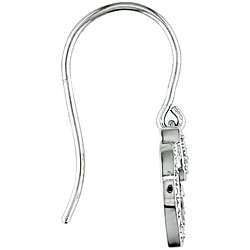 10k White Gold 1/10ct TDW Diamond Heart Earrings