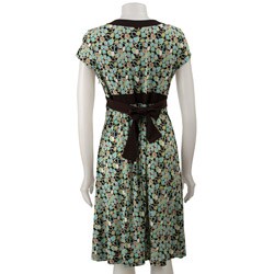 Karin Stevens Women's Printed V-neck Jersey Dress