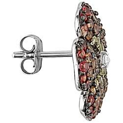 18k Gold Orange and Yellow Sapphire Earrings