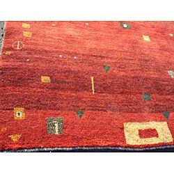 Persian Gabbeh Red Rug (6' x 7'10) 