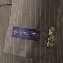 Sean John Men's Taupe Stripe Wool 3-button Suit