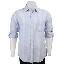 FINALS SALE Nove Men's Linen Stripe Long-sleeve Shirt