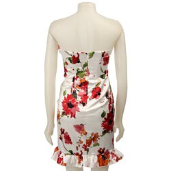 Onyx Nites Women's Floral Print Strapless Dress