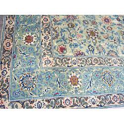 Persian Kashan Light Green Rug (9'6 x 12'7)