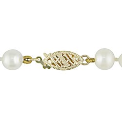 New York Pearls 14k Gold New York Pearls Cultured Akoya Pearl Necklace (5.5-6 mm)