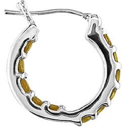 Sterling Silver Citrine Inside-out Hoop Earrings