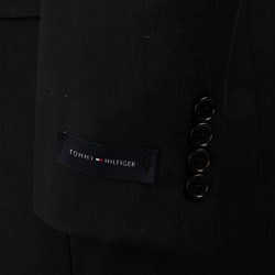 Tommy Hilfiger Men's Black Pencil Stripe Wool 3-button Suit