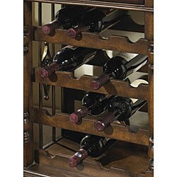 Hand-painted Rouge and Walnut Wine Accent Chest