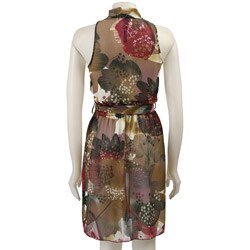 FINAL SALE Renee C. Women's Sheer Printed Wrap Dress