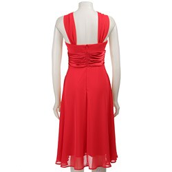 Connected Apparel Women's Chiffon Halter Dress