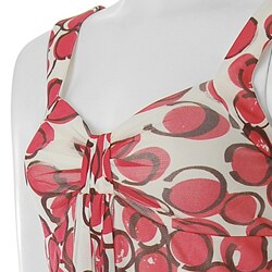 Sangria Women's Sleeveless Knot Front Dotted Dress
