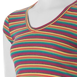 Next Era Couture Junior's V-neck Stripe Tee