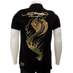 Ed Hardy Men's 'Snake' Black Polo Shirt