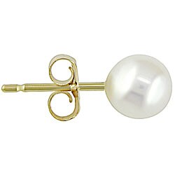 14k Yellow Gold Cultured Pearl Earrings (4-4.5 mm)