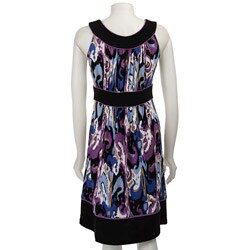 R&M Richards Women's Sleeveless Printed Jersey Dress