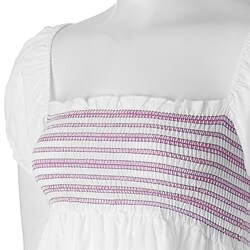 E-klah Junior's Square-neck Cap-sleeve Smocked Top