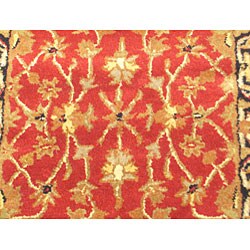 Indo Mahal Hand-knotted Red Runner (2'6 x 8')