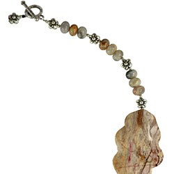 Handmade Silver Agate Floral Bead Necklace (Thailand)