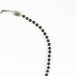 Silver Garnet Floral Bead Necklace (Thailand)