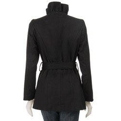 C.C. Couture Women's Ruffle Neck Coat