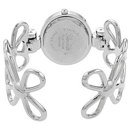 Geneva Platinum Women's Flower Cuff Watch