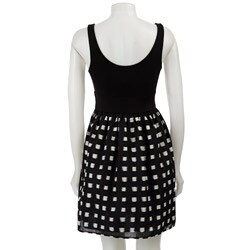 Necessary Objects Junior's Check Babydoll Dress
